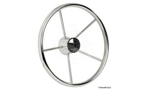 Volante barca timone inox a 5 razze cm 42