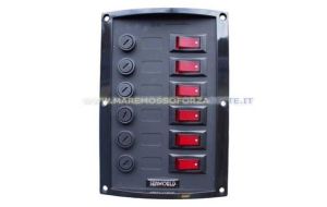 Pannello 6 interruttori luminosi verticale