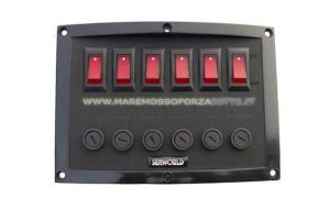Pannello 6 interruttori luminosi orizzontale