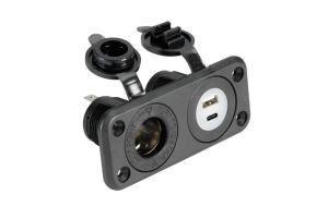 Presa accendisigari in PVC 12v con USB e C da incasso