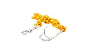 CLIP DOPPIO UNCINO INOX CON MOSCHETTONE 