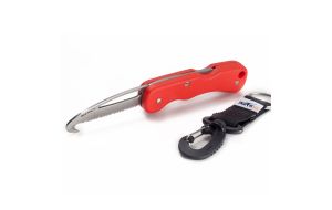 Coltello inox serramanico safety con clip a moschettone