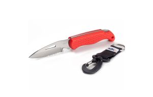 Coltello inox serramanico marine con clip a moschettone