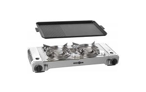 Fornello a gas Portatile Double Devil con piastra Grill