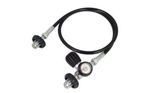 Frusta di travaso per Bombole Sub DIN 300 Bar con manometro