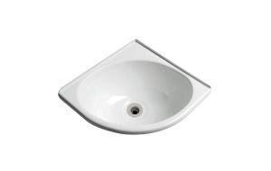 Lavello triangolare in plexiglass bianco cm 280x270