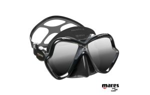 Maschera Mares X-Vision ultra Liquidskin nera lenti argento