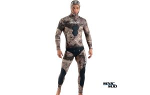 Muta Mimetica Seac Sub Gannet Brown neoprene 3 mm in spaccato