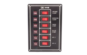 Pannello elettrico 6 interruttori a bascula mm 165x114