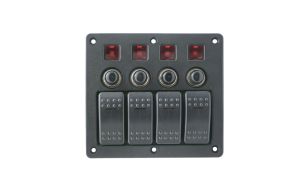 Pannello elettrico 4 interruttori con led e fusibili