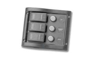 Pannello elettrico 3 interruttori Nero mm 130x110 IP56