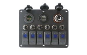 Pannello elettrico 6 interrutori e accendisigari