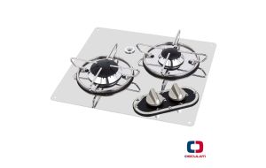 Piano cottura 2 Fuochi cm 35x32 Inox con fermapentole