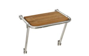 Plancetta di poppa cm 36x34 acciaio inox e Iroko con scaletta