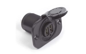 Presa USB doppia ad incasso Nera