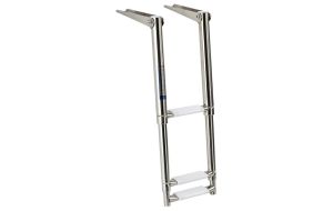 SCALETTA INOX TELESCOPICA 3 GRADINI PER PLANCETTA Larg. 21cm