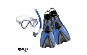 Set maschera con pinne Mares X-One Blu per bambini