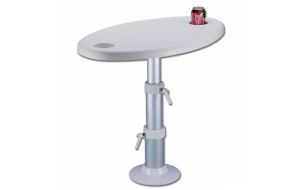 Tavolo per barca Ovale con base tritelescopica cm 77x51